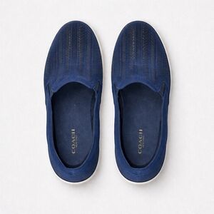 Coach Women's Blue Suede Slip-On Loafers 6.5B